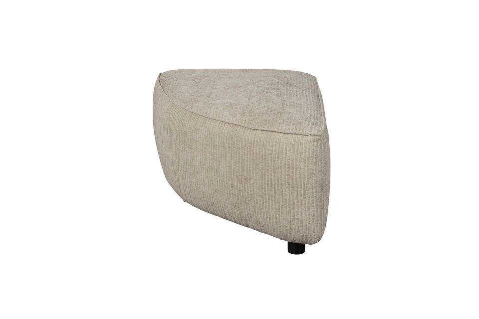 1-seater footstool left in beige fabric Hunter - 3