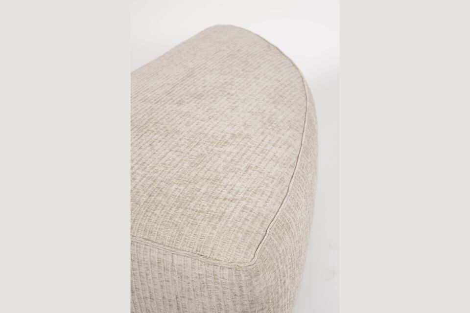 1-seater footstool left in beige fabric Hunter - 5