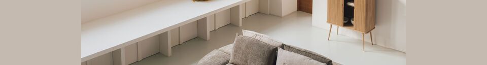 Material Details 1-seater footstool left in beige fabric Hunter