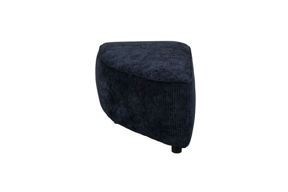 1-seater footstool left in blue fabric Hunter - 2