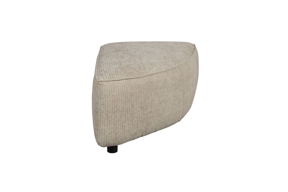 1-seater footstool right in beige fabric Hunter - 3