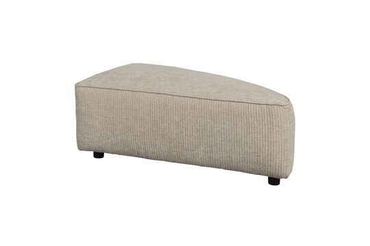 1-seater footstool right in beige fabric Hunter Clipped