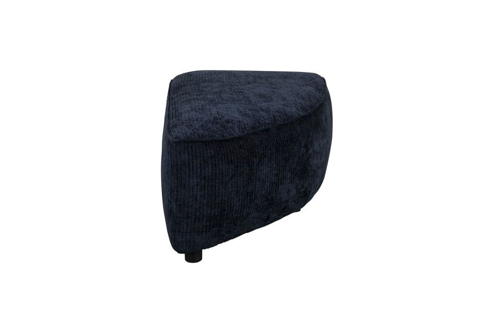 1-seater footstool right in blue fabric Hunter - 2