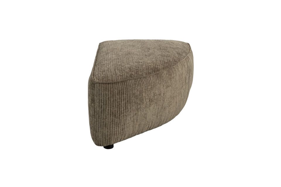 1-seater footstool right in green fabric Hunter - 3