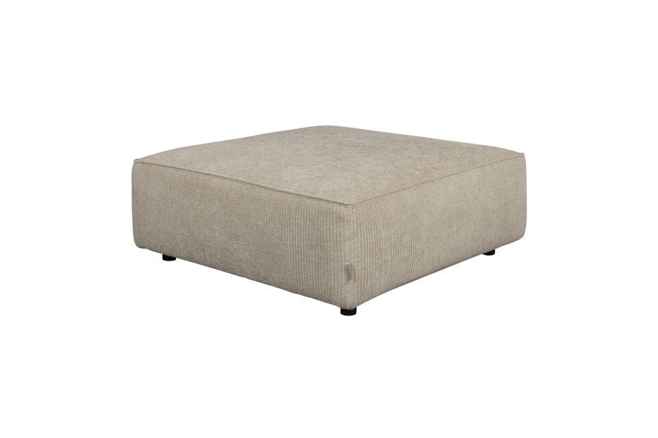 1-seater ottoman in beige fabric Hunter - 3