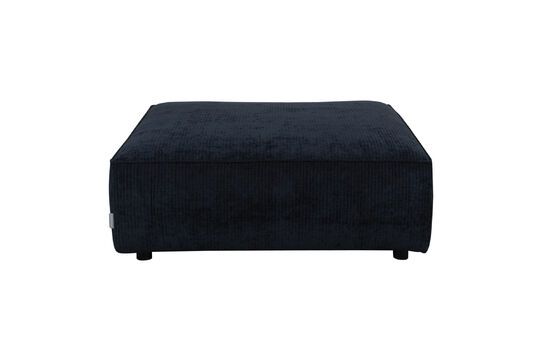 1-seater ottoman in blue fabric Hunter Clipped