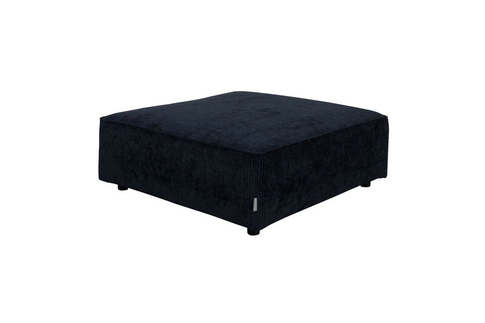 1-seater ottoman in blue fabric Hunter - 2