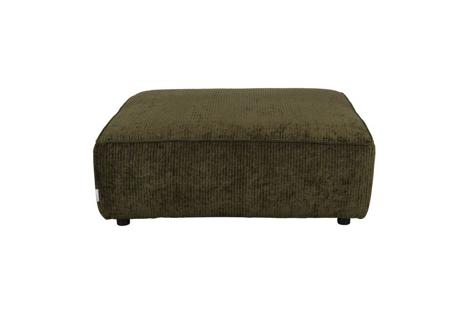 1-seater ottoman in forest green fabric Hunter - 1