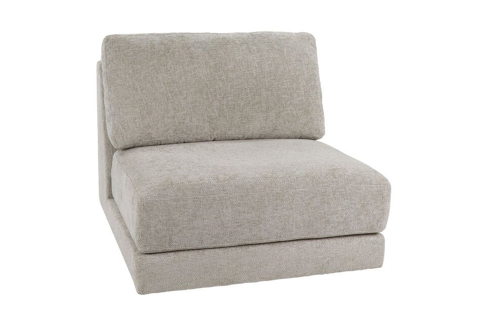 1-seater sofa element in Toronto grey fabric Pomax