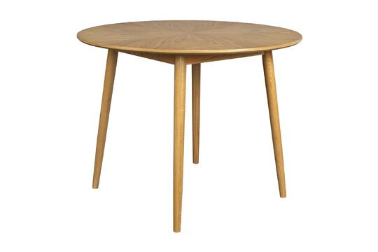 100' Beige Wood Round Dining Table Fabio Clipped