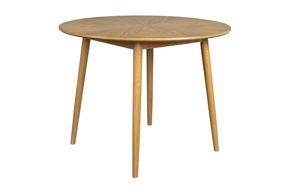 100' Beige Wood Round Dining Table Fabio White Label