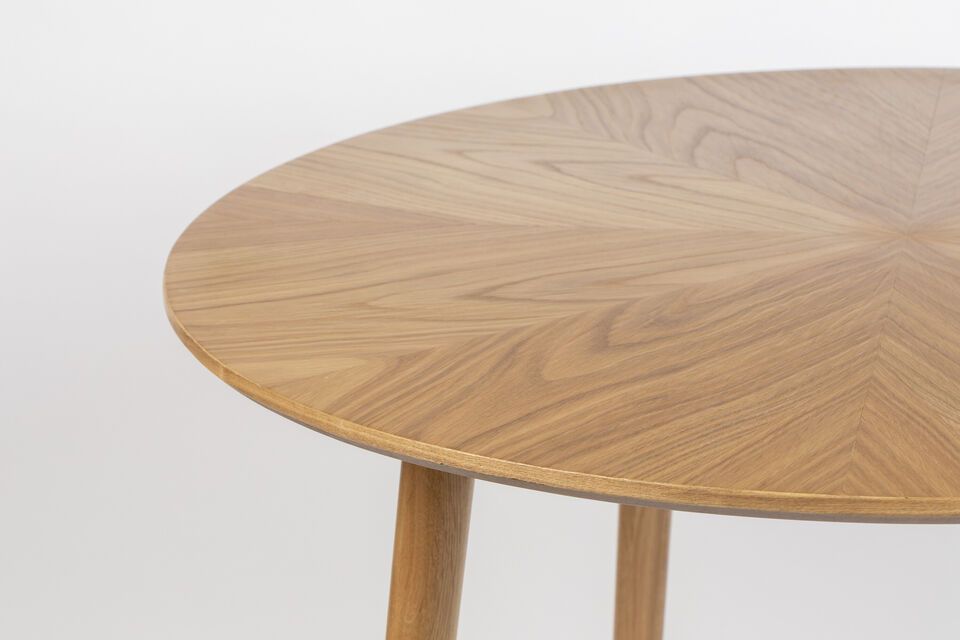 100' Beige Wood Round Dining Table Fabio - 10