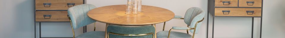 Material Details 100' Beige Wood Round Dining Table Fabio