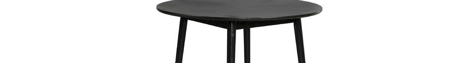 Material Details 100' Round black wood dining table Fabio