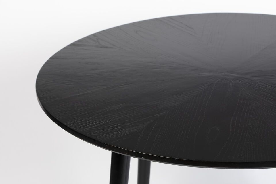 100' Round black wood dining table Fabio - 7