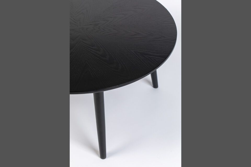 100' Round black wood dining table Fabio - 8