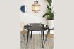 Miniature 100' Round black wood dining table Fabio 7