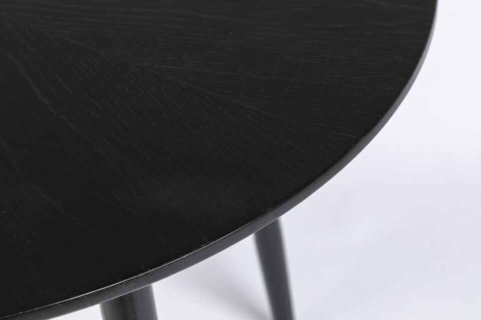 120' Black wood round dining table Fabio - 4