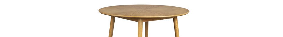 Material Details 120' Round beige wood dining table Fabio