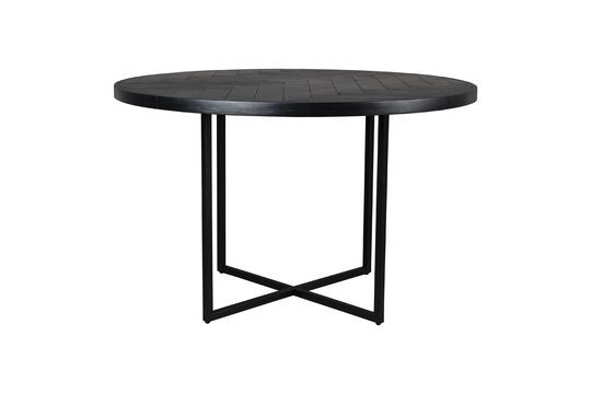 120' Round black wooden dining table Class Clipped