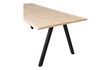 Miniature 160x90 beige solid oak table with square legs Tablo 3