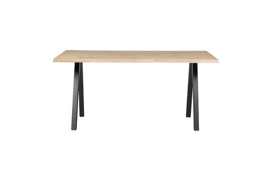 160x90 beige solid oak table with square legs Tablo Clipped