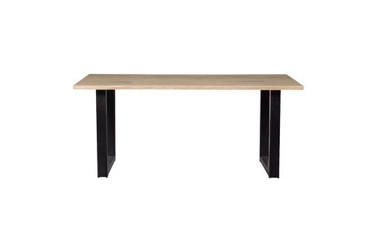 160x90 beige solid oak table with U-shaped legs Tablo Clipped