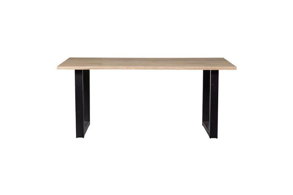 160x90 beige solid oak table with U-shaped legs Tablo Woood