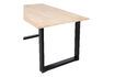 Miniature 180x90 beige solid oak table with U-shaped legs Tablo 3