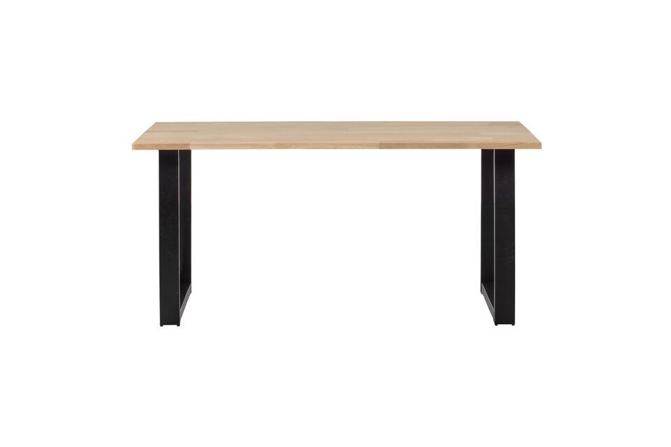 180x90 beige solid oak table with U-shaped legs Tablo Woood