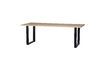 Miniature 199x90 beige solid oak table with U-shaped legs Tablo 4