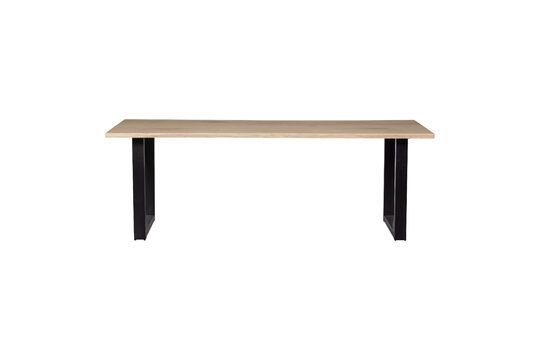 199x90 beige solid oak table with U-shaped legs Tablo Clipped