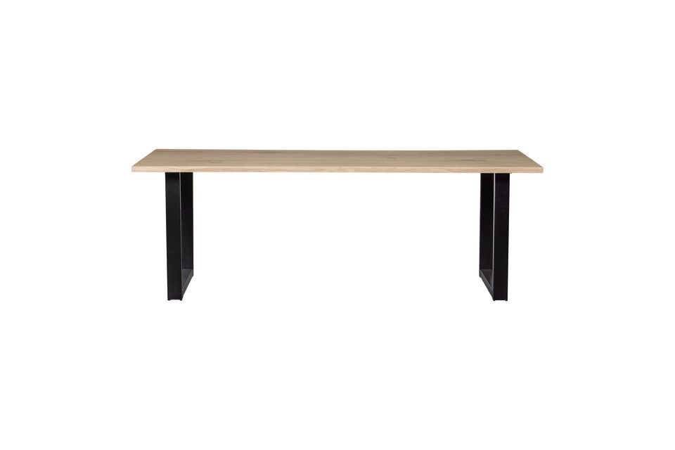 199x90 beige solid oak table with U-shaped legs Tablo Woood