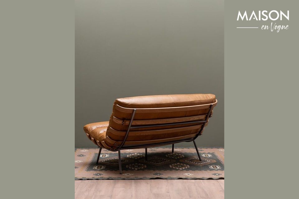 The rich brown color of the leather will add a warm touch to your living space