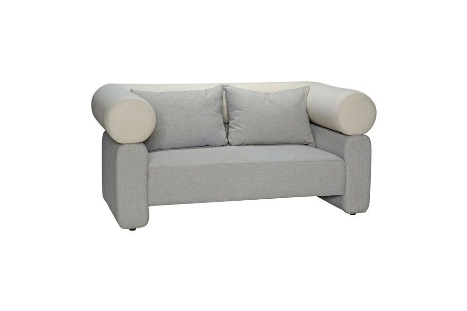 2-seater sofa in grey fabric Vera Hübsch