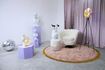 Miniature 200cm round carpet in pink SoSoft fabric 6