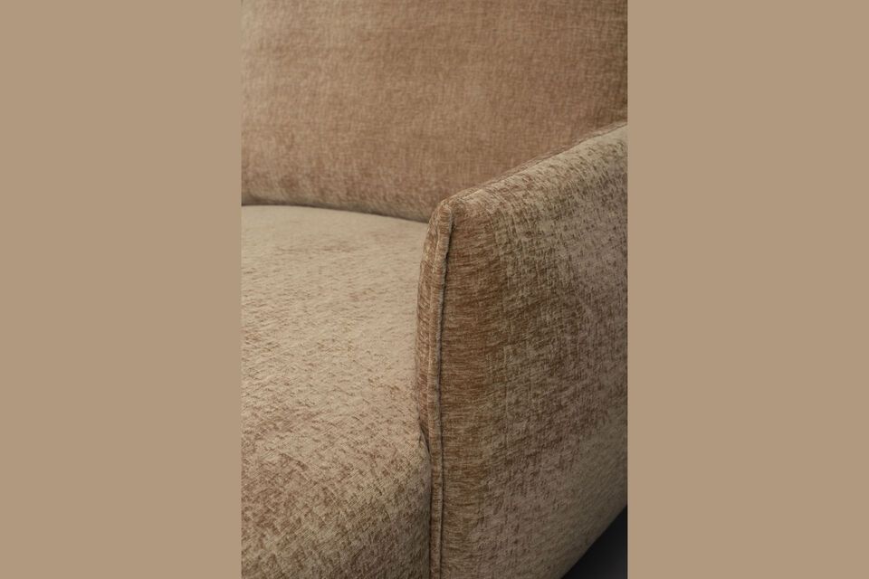 3-seater sofa in camel fabric right Harper - 3