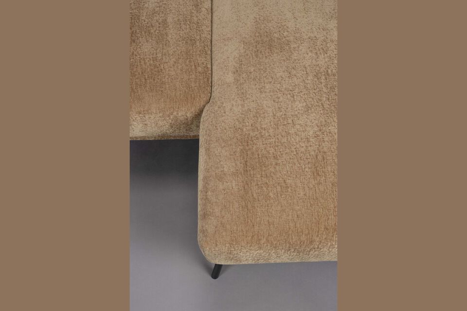 3-seater sofa in camel fabric right Harper - 4