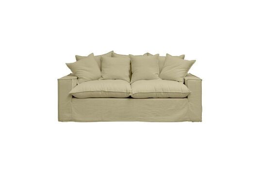 3-seater sofa in green cotton Candela Clipped