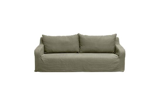 3-seater sofa in green Turia fabric Clipped