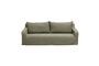 Miniature 3-seater sofa in green Turia fabric Clipped