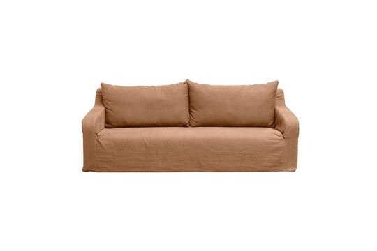 3-seater sofa in orange Turia fabric Clipped