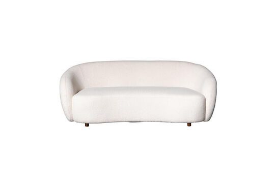 3-seater sofa in white fabric Oxygène Clipped