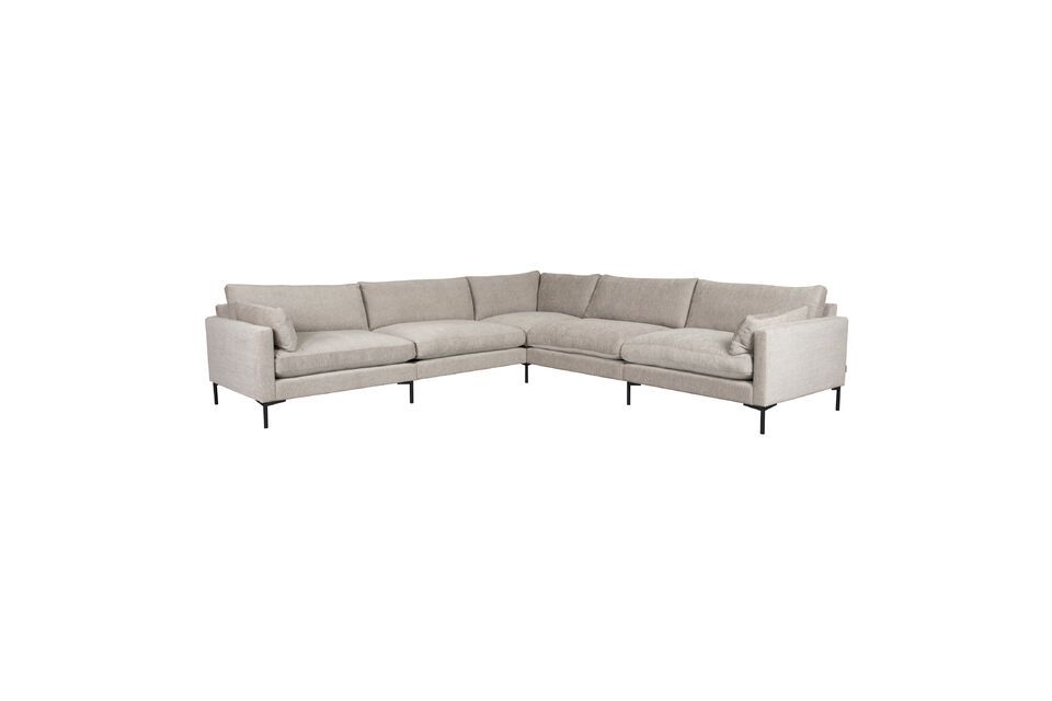 7-seater corner sofa in beige fabric Summer Zuiver