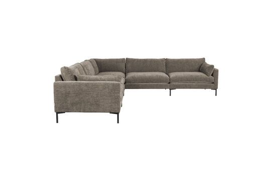 7-seater corner sofa in brown fabric Summer Clipped