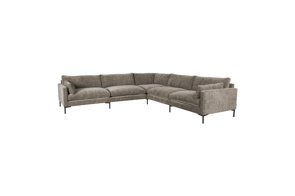 7-seater corner sofa in brown fabric Summer - 4