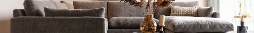 Material Details 7-seater corner sofa in brown fabric Summer