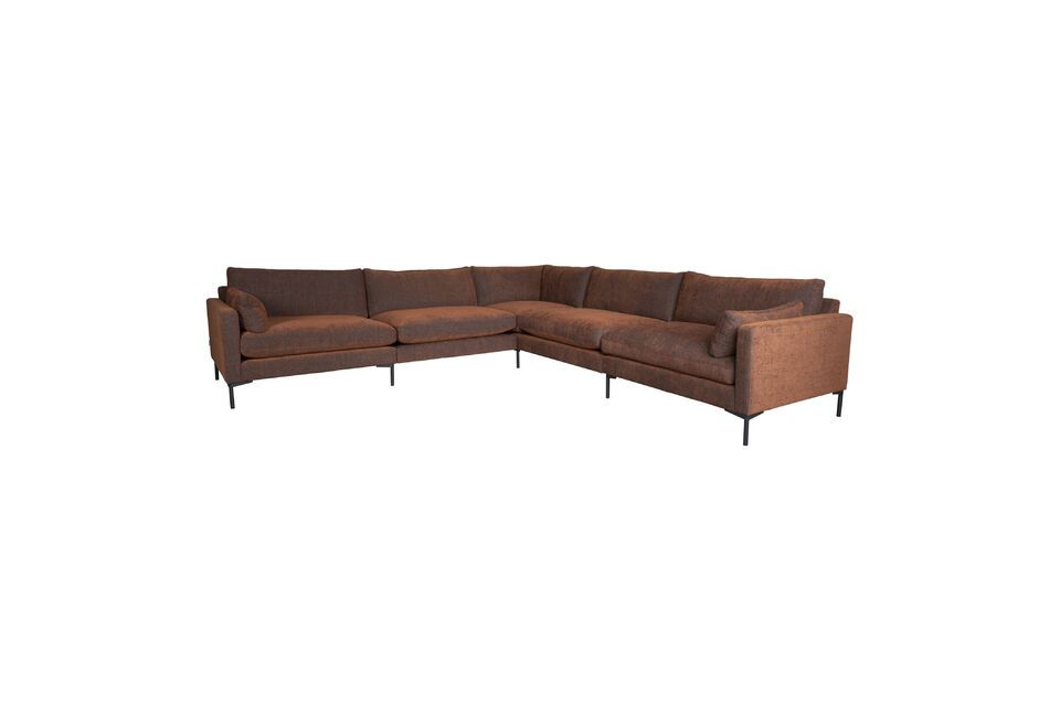 7-seater corner sofa in terra cotta fabric Summer - 1