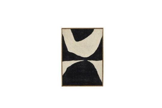 Abstract canvas with black and white wooden frame Wooly Clipped