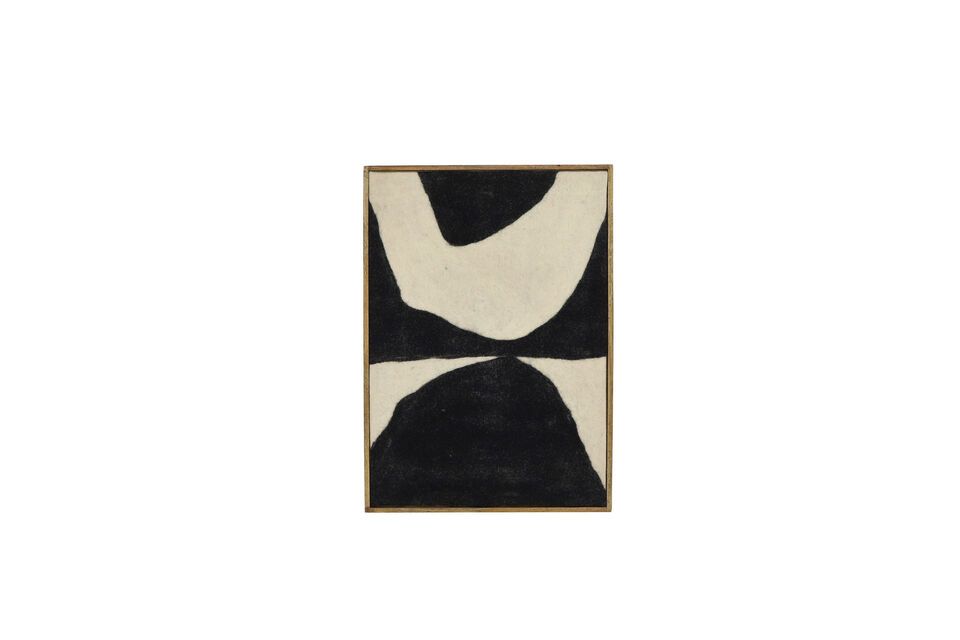 Abstract canvas with black and white wooden frame Wooly Pomax